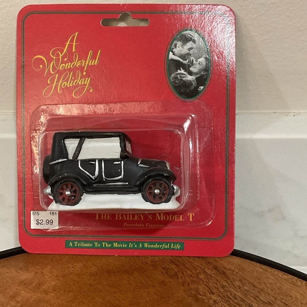 1995 It's A Wonderful Life Bailey's Model T Car Porcelain Figurine New